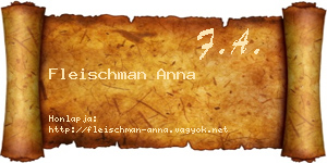 Fleischman Anna névjegykártya